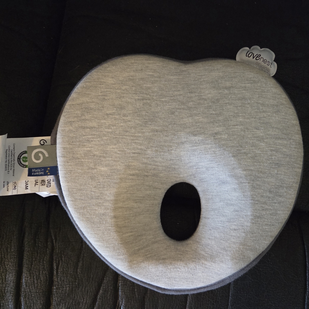 Headmoov Lovenest Gray Infant Cushioned Head Support Shaping Pillow